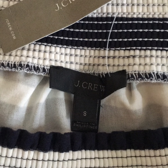 NWT J. Crew Navy & White Off-the-Shoulder Top - Picture 5 of 8